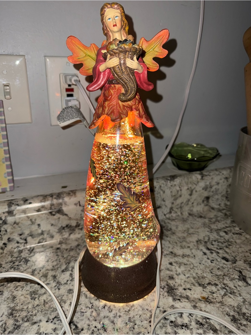 Cracker Barrel Autumn Fairy Glitter Lamp